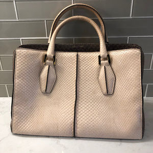 Tod's D-Styling Shopper Tote Python Mini, Taupe